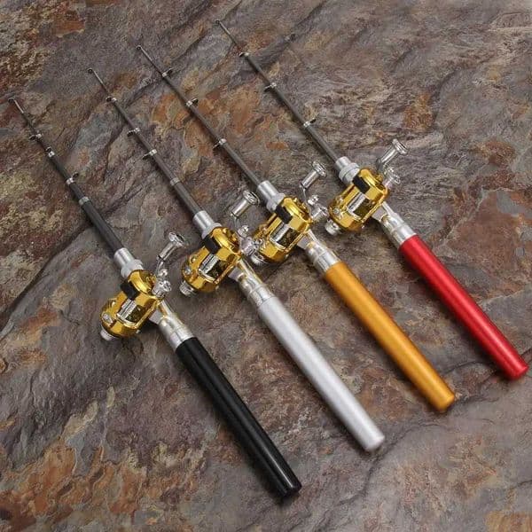 Pole Reel Combos Outdoor Fishing Accessory Multicolor Fishing Tool Mini Portable Pocket Fish Pen Aluminum Alloy Fishing RodXJ241219
