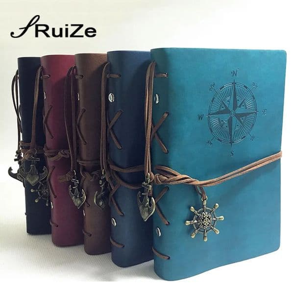 A5 Leather Journal Notebook Kraft Paper Blank Pages 160 Sheets Note Book Binder Refillable Writing Sketchbook Diary Gift Custom 241217