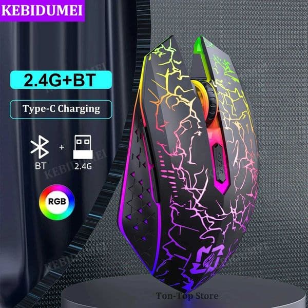 Bluetooth 52 Wireless Mouse RGB Gaming Mouse Silent Mouse Rechargeable Mouse 800-1200-1600 DPI Mouse Mice for PC Laptop Macbook Z260519