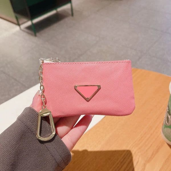 Designer mens wallet card holder keychain wallets for men women luxury mini coin purse leather zippy classic fashion black