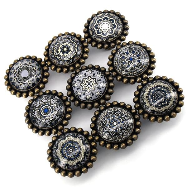 1PCS Vintage Cabinet Handles Glass Drawer Knobs Kitchen Cupboard Knobs Retro Dresser Pull DIA 43mm