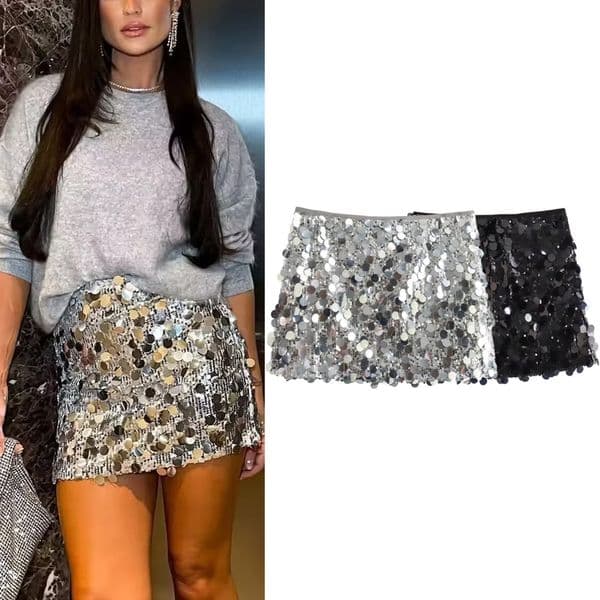 Sexy Short Skirts for Women Elegant Sequined Mini Skirt Fashionable Party Skirt for Spring Summer Autumn L260611