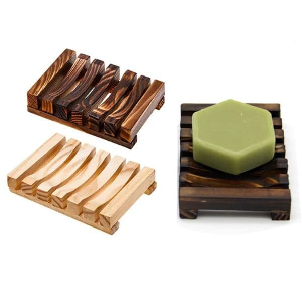UPS Soap Dishes Natural Wooden Holder Plate Box Case Shower Hand Washing Soaps Tray Z 12.21-3