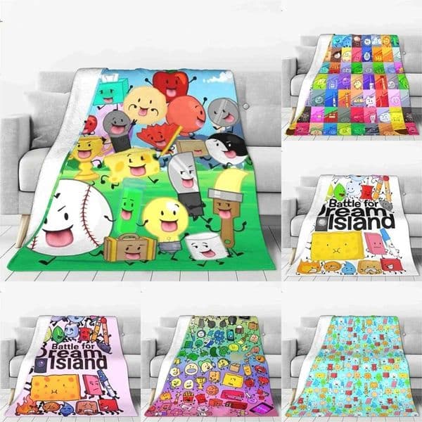 Bfdi Inanimate Insanity Cartoon Blanket All Characters Plush Vintage Soft Throw Blanket Chair Covering Sofa All Season BedroomXJ241220