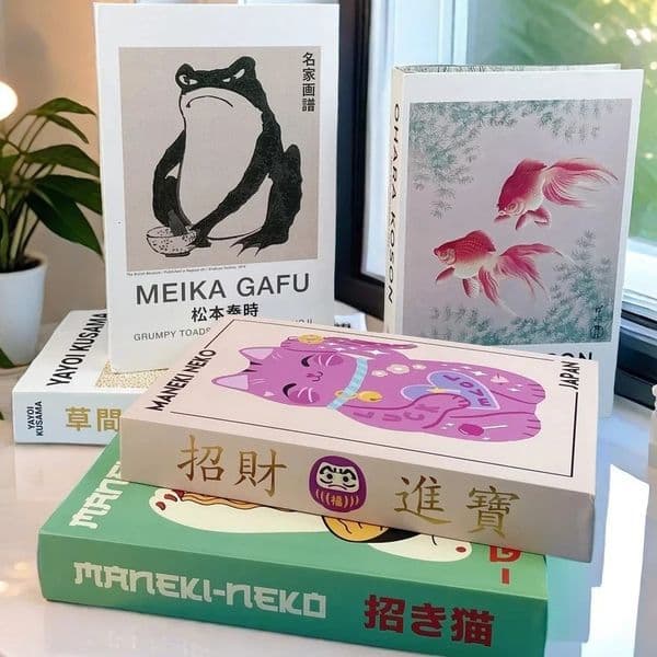 Yayoi Kusama Ukiyoe Book Storage Box Abstract Decorative Books Home Decor Coffee Table Bedroom Japanese Decoration 241217