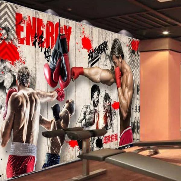 Decorative wallpaper series Retro nostalgic boxing gym wallpaper background wall