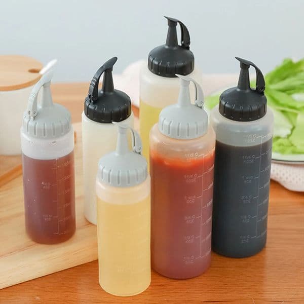 175ml/350ml Kitchen Squeeze Sauce Bottle Seasoning Squeeze Bottle Salad Ketchup Sauce Olive Oil Bottles Kitchen Cooking Gadgets