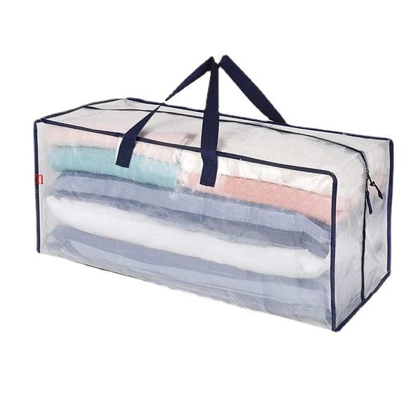2026 New Large Capacity Woven Moving Translucent Portable Waterproof Storage Bag Free Shipping