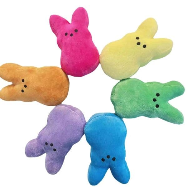 UPS 15cm mini Easter Bunny Peeps Plush doll pink blue yellow purple rabbit dolls for childrend cute soft plush toys Z 12.22-12