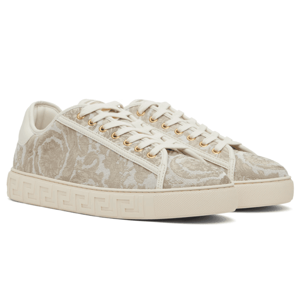 Luxurious Design Men Greca Sneakers Shoes Baskets Low-top Barocco Pattern Trainers Party Wedding Platform Skateboard Walking Perfect Footwear EU38-46