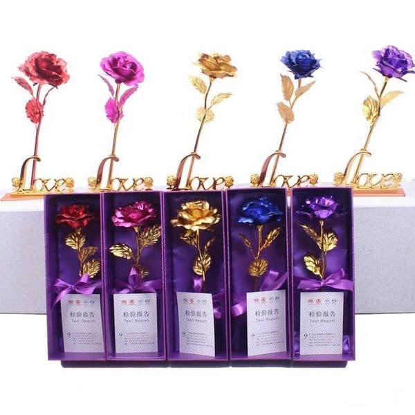 gold foil rose Valentines Day gift box for artificial fake flowers customer friend wedding gift customer M241223