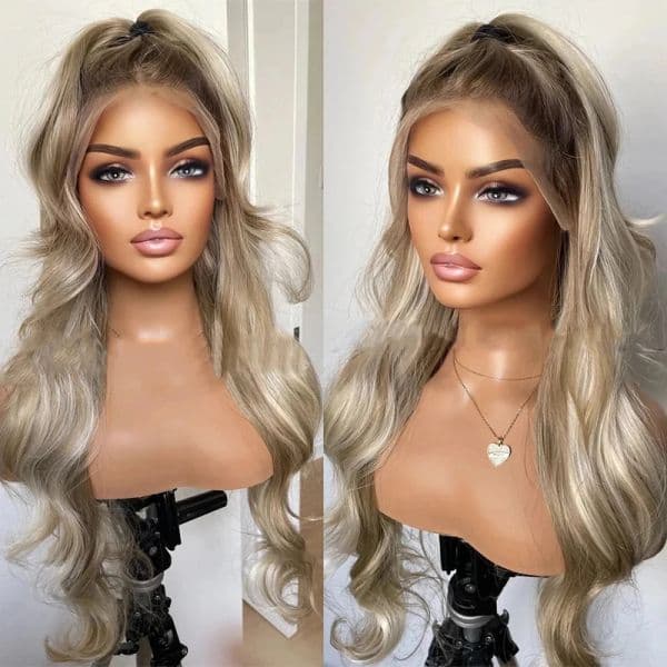 Hd Lace Wig Brazilian Ombre Blonde 13X6 HD Transparent woman Frontal Wigs Body Wave Human Hair 13X4 Lace Front Wig For Black Women Curly
