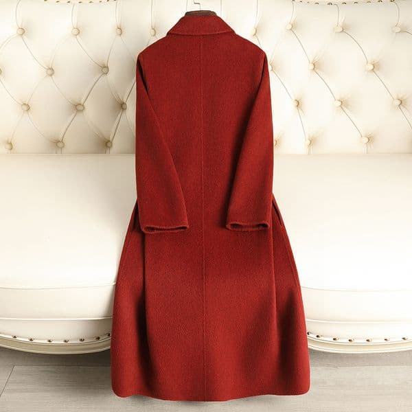 D5328 Double-faced cashmere coat, long, knee-length, loose, high-end woolen coat