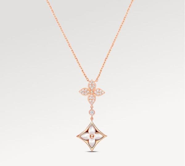 With Box Designer necklace woman Classic Luxury necklaces diamond flower pendant womens Necklaces rose Gold Letter Pendant fashion jewelry