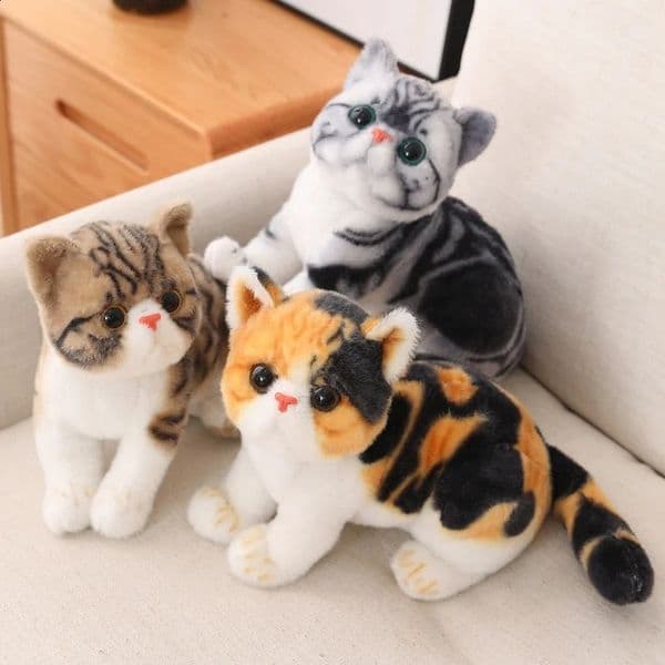 Kawaii Cute faux Kitten Plush Toy Cat Star Doll Children Pacify And Follow Pillow Kids Toy Simulation Cat Stuffed Toys 241223