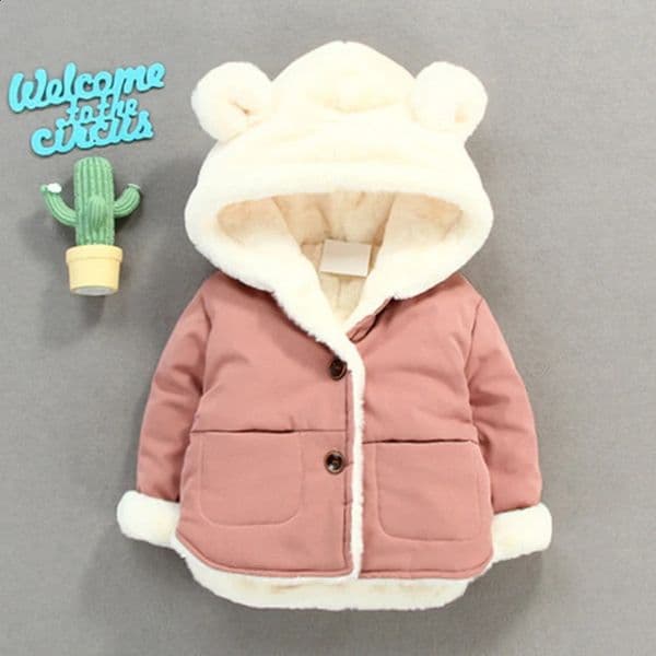 Cold Winter Baby Girls Jackets for Infants Thick Coats Girls Warm Hooded Velvet Jacket Children Outerwear 0-4 Y Toddler Snowsuit 241223