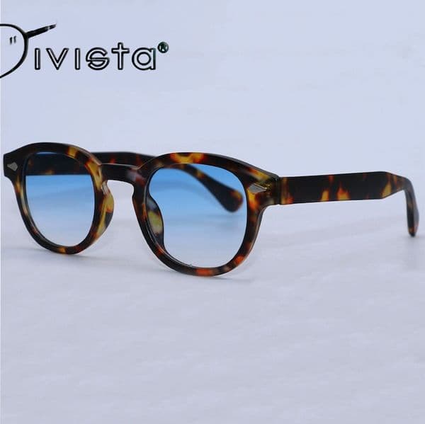 Johnny Depp Round Sunglasses Men Retro Vintage Clear Sun Glasses Women UV400 Shades Oval Classic Y2K Cool Cyberpunk Steampunk Personalized S75 IVISTA