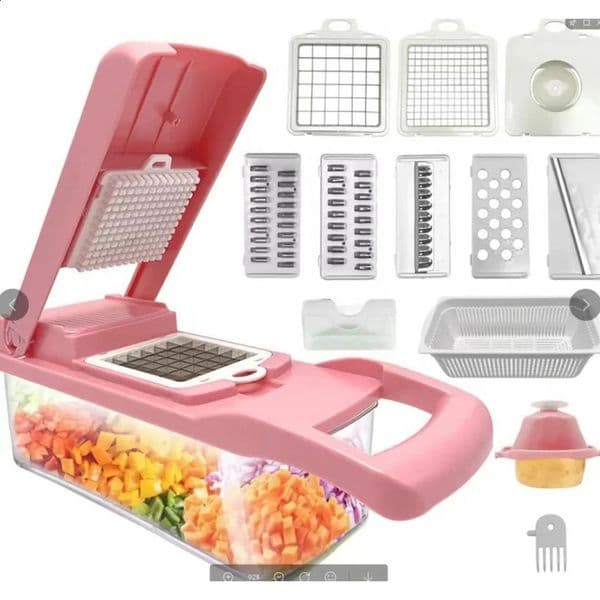 Kitchen vegetable cutter Multi-functional home vegetable cutter Potato cutter slicer Salad dicer Grater14pcs 241223