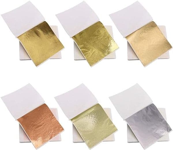 100pcs Diy Art Craft Paper Imitation Gold Sliver Copper Leaf Leaves Sheets Foil Paper For Gilding Craft Wedding Party Decoration