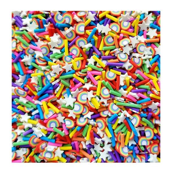 65g New Slime Cloud Rainbow Polymer Clay Slice Topping Supplies Cute DIY Candy Mixed Sprinkles Filler For Cloud Clear Slime
