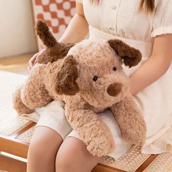 Cute Lying Dog Plush Toy Soft Puppy Pillow Cute Cartoon Stuffed Animal Pet Doll Cushion Room Decor Baby Girls Birthday Gift 241223