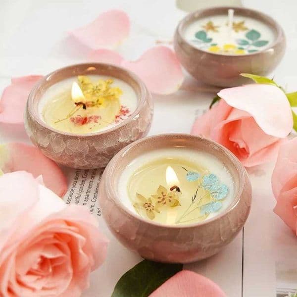 Flower Aromatherapy Candle Soy Wax Home Decorative Scented Candles Birthday Wedding Party Home Decoration Aroma Candles in A JarXJ241223