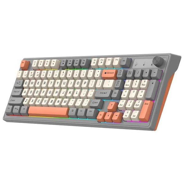 98-key Wireless Keyboard 2.4G etooth Dual-mode Connection Rainbow Light Multi-function Suitable for Computer LaptopXJ241225
