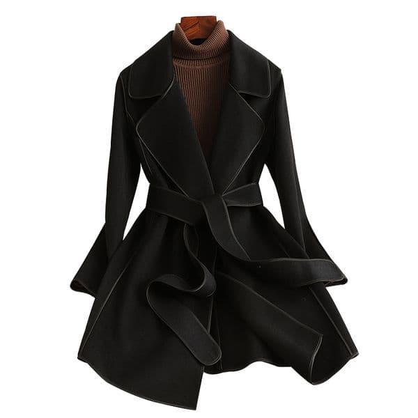 D3116 New double-faced cashmere coat for women, medium-length slim woolen coat for women, high-end feel