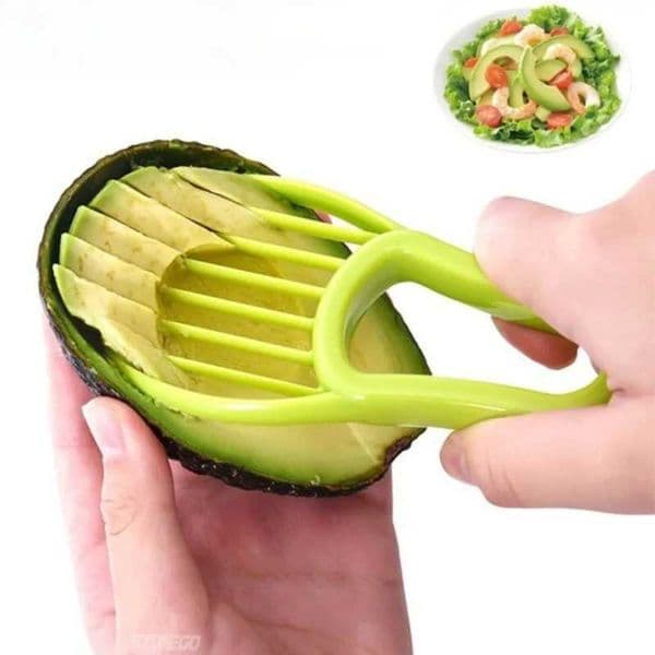 1 piece 3-in-1 avocado slicer shea butter core fruit peeler cutter pulp separator plastic knife kitchen vegetable tool W241225
