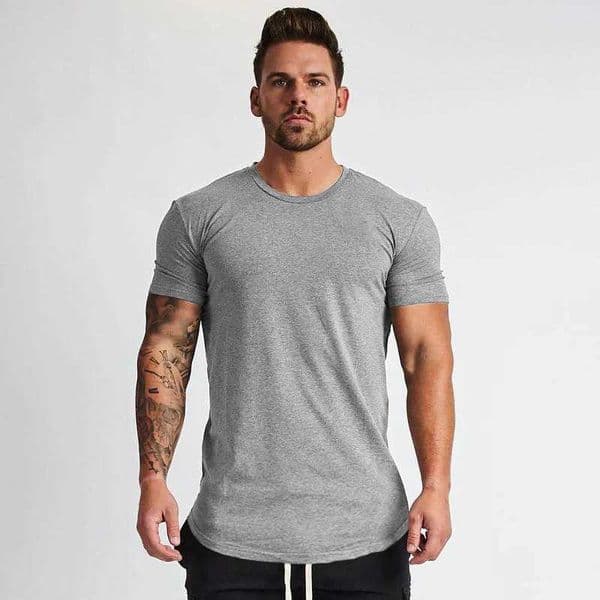 Muscleguys New Plain Clothing Fitness T-shirt Mens O-neck T-shirt Cotton Fitness T-shirt Slim fit tops gyms tshirt homme W241225
