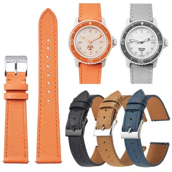 Quick Release Tapered Saffiano Leather Watch Strap 18mm 20mm 22mm Slim Watch Bands For Men Women Replacement Watchbands 241225