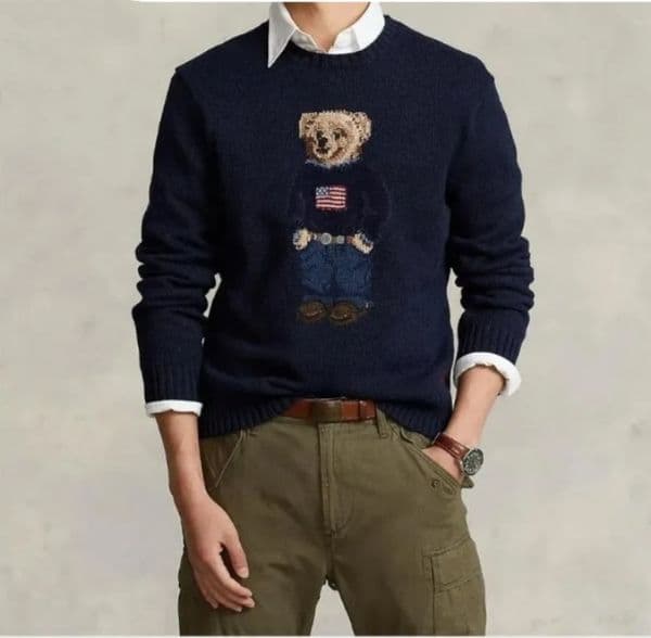 Sweaters Designer teddy Men's Autumn and Winter Embroidered Sweater Knit bear sweater man Knitted High quality Top