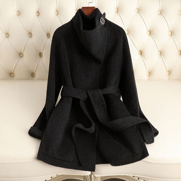 D10241 Double-faced wool coat 2024 autumn and winter new style niche design high-end temperament woolen coat for women