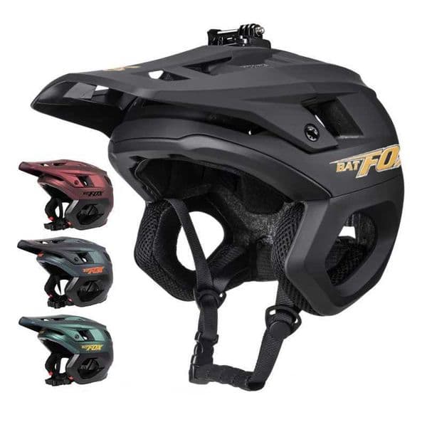Bike Safety Cycling Helmet BATFOX New 3/4 Bicycle Half Mountain Race Integrated Ear Protection Off-Road Cycling Helmet BMX Armor visor Free Shipping