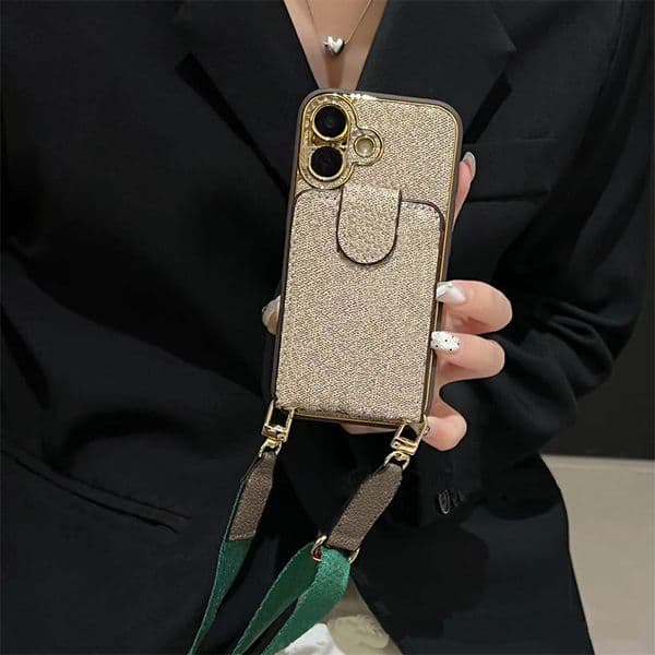 2026 New Card perfume Holder Designer Phone cologne Case For Apple Iphone 17 Pro Max 16 Samsung Galaxy S25 S24 Luxury Crossbody Strap Flip W
