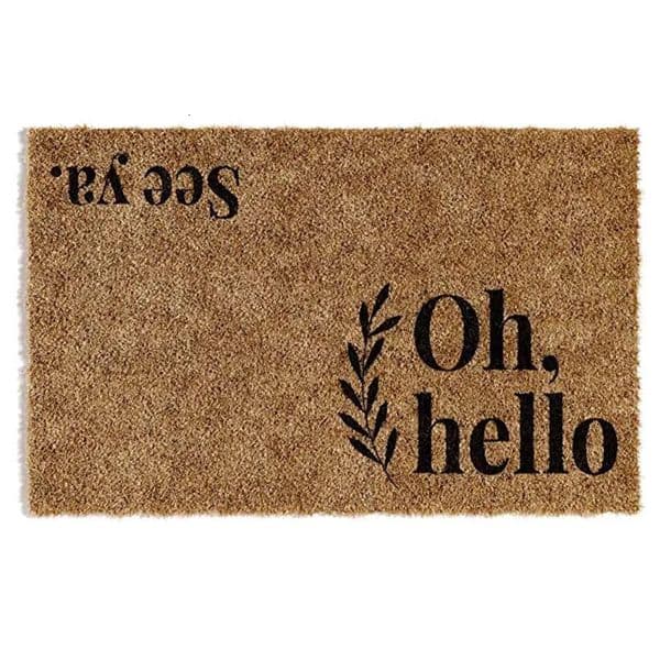 Oh Hello See Ya Doormat Indoor Outdoor Non-Slip Rug Front Door Welcome Mat for Outside Porch Entrance Home Entryway 241225