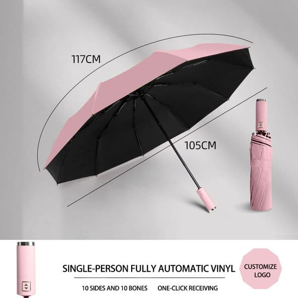 Large Thickened Folding Umbrella with Logo for Advertising - Sun and Rain Use