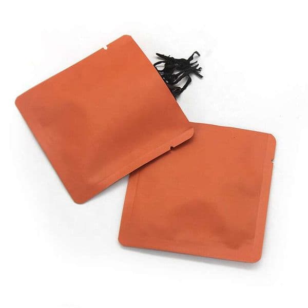 8*8Cm Flat Open Top Metallic Foil Bag With Tear Notch Tea Packaging Three Sides Heat Seal Mylar Bags