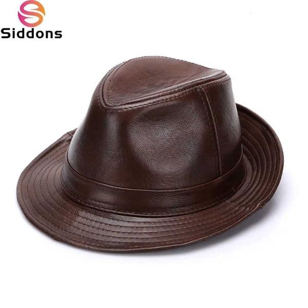New style autumn winter warm denim% real denim leather hat mens real denim leather hat mens fashion C W241225