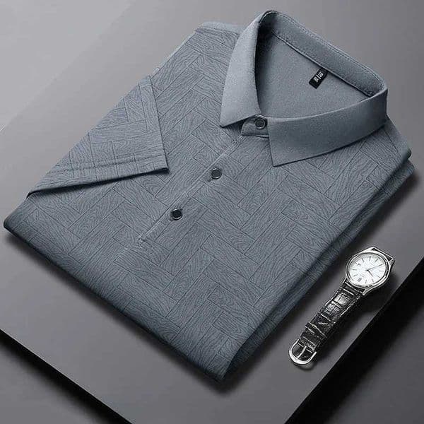 New Mens Business Casual Short Sleeved Shirt Solid Color Polo Shirt Fashionable Breathable Comfortable Versatile Top W241227