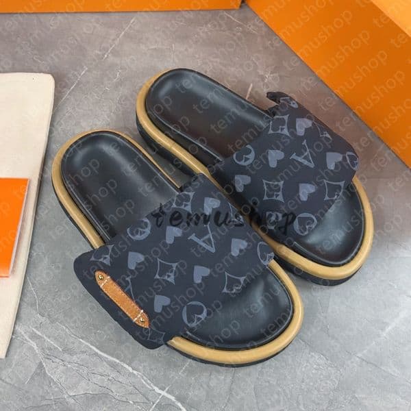 Slides Designer Slippers Pool Pillow Men Sandals Women Platform Slipper Classic Brand Summer Beach Scuffs Flat Comfort Mule Denim Embossed Slide Soft Sandal 35-45 ll