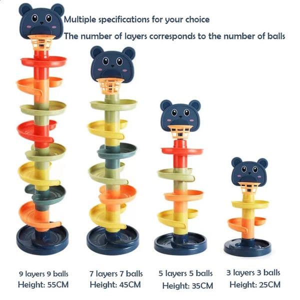 Baby Toys Rolling Ball Pile Tower Early Educational Toy For Babies Rotating Track Educational Baby Gift Stacking Toy For Kids 241226