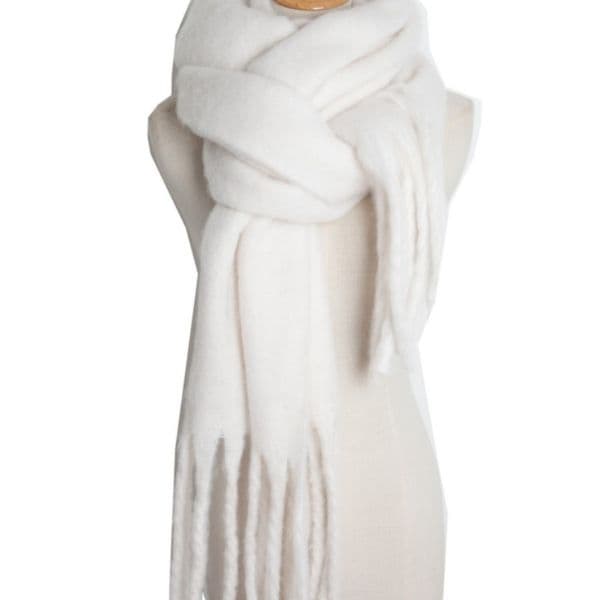 Autumn and winter new women's shawl long tassel thick beard solid color scarf --82703