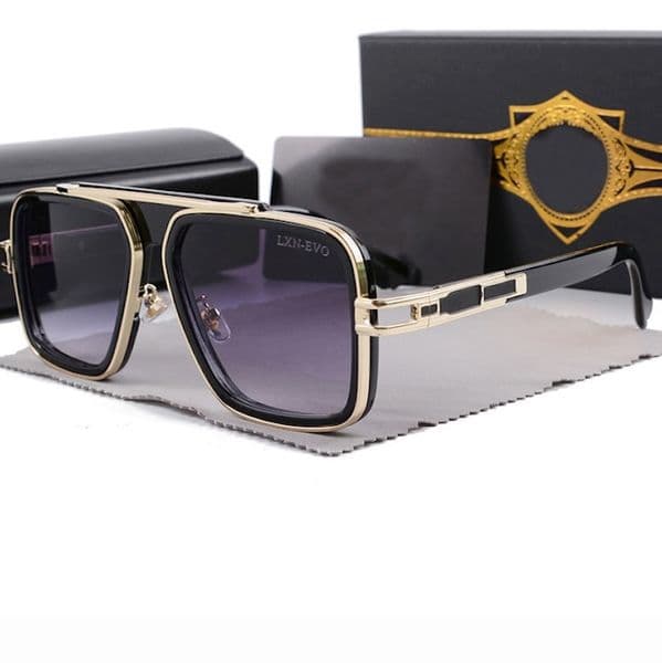 LXN EVO Luxury Designer Brand Mach Six Men Women Flight Seven Rock Style Gradient Pilot Sunglasses Oculos De Sol Fashion Vintage Square High Quality