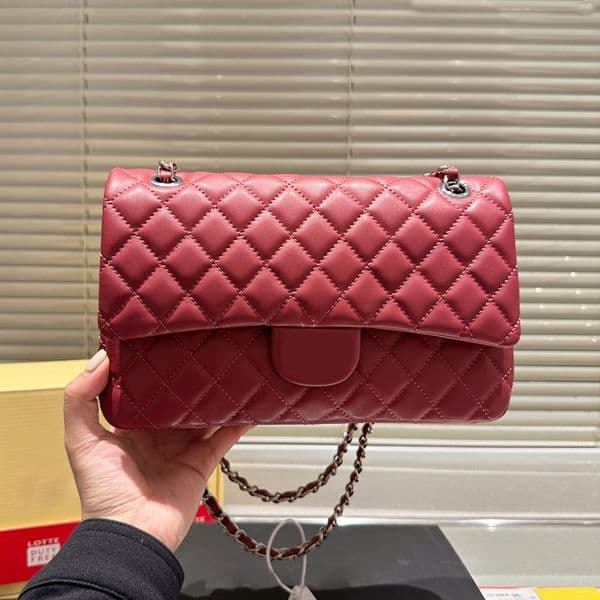 Women Designer Classic Double Flap Bag Tote Lambskin Leather cm Diamond Silver Gold Hardware Matelasse Chain Medium Shoulder Crossbody Handbag Multi Pochettes