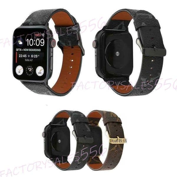 Smart Straps Smart Straps designer Top Apple Watch Band 38 40 41 42 44 45 49 mm Flower Leather Watchs Strap Wristband For Iwatch 8 7 6 5 4 SE Watchbands FMEN VD83