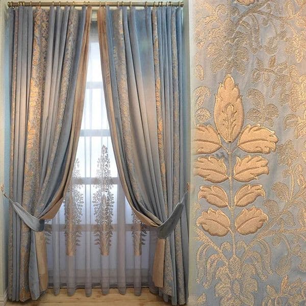 Curtain European Style Embossed Jacquard Chenille Blackout Curtains for Living Room Dining Bedroom Customization Sheer Curtains 241224z