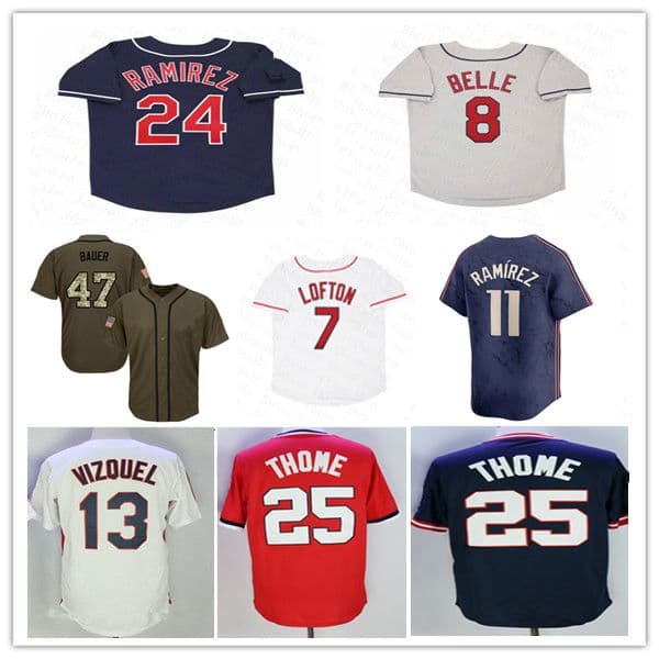1995 Throwback WS Baseball Jerseys Jim Thome Omar Vizquel Kenny Lofton Manny Ramirez Albert Belle Sandy Alomar Orel Hershiser CARLOS BAERGA Eddie Murray 4XL