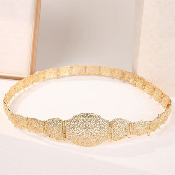 Moroccan Bride Alloy Belt Adjustable Length Lady Body Chain French Aristocratic Waist Decoration 241227