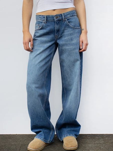 Womens Spring Autumn Denim Pants Low Waist Straight Leg Trousers with Multi Pockets Trendy Fashion Jeans for Streetwear 90s Y2K 241228Z